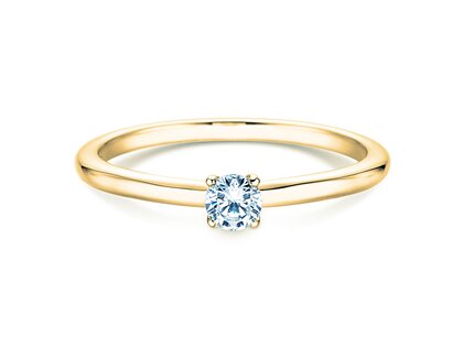 Anillo de compromiso Classic 4 en 14K oro amarillo con diamante 0,15ct H/SI
