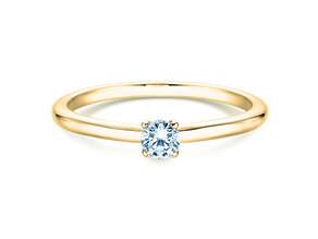 Anillo de compromiso Classic 4 en 14K oro amarillo con diamante 0,15ct H/SI