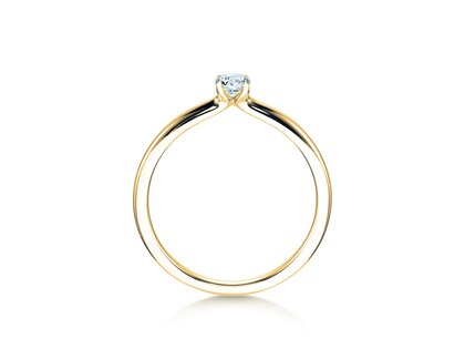 Anillo de compromiso Classic 4 en 14K oro amarillo con diamante 0,15ct H/SI