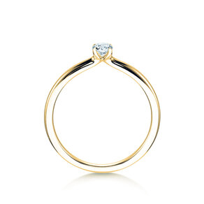 Anillo de compromiso Classic 4 en 14K oro amarillo con diamante 0,15ct H/SI