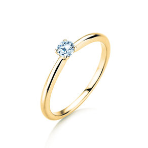Anillo de compromiso Classic 4 en 14K oro amarillo con diamante 0,15ct H/SI