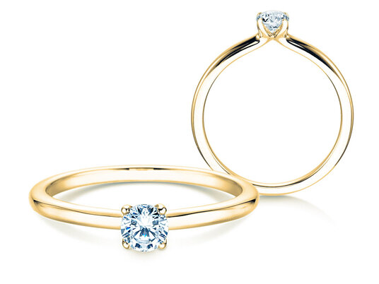 Anillo de compromiso Classic 4 en oro amarillo