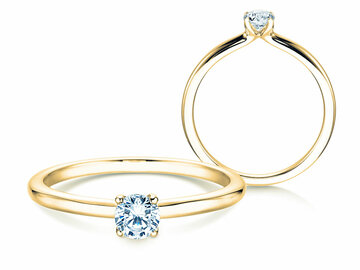 Anillo de compromiso Classic 4 en 9K oro blanco con diamante 0,25ct H/SI