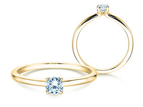 Anillo de compromiso Classic 4 en 9K oro amarillo con diamante 0,20ct G/SI
