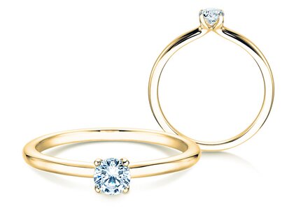 Anillo de compromiso Classic 4 en 14K oro amarillo con diamante 0,25ct G/IF
