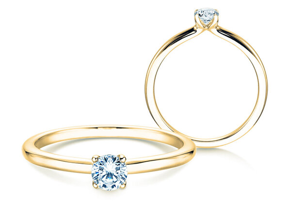 Anillo de compromiso Classic 4 en 14K oro amarillo con diamante 0,25ct G/IF