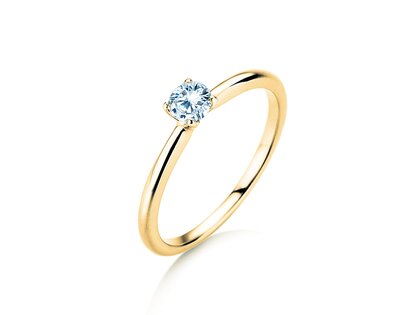 Anillo de compromiso Classic 4 en 14K oro amarillo con diamante 0,25ct G/IF
