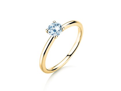 Anillo de compromiso Classic 4 en 14K oro amarillo con diamante 0,40ct G/SI