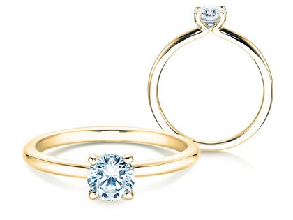 Anillo de compromiso Classic 4 en 9K oro amarillo con diamante 0,50ct G/SI