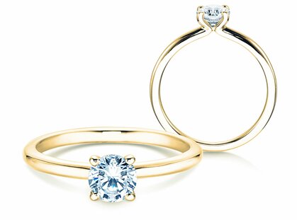 Anillo de compromiso Classic 4 en 9K oro amarillo con diamante 0,50ct H/SI