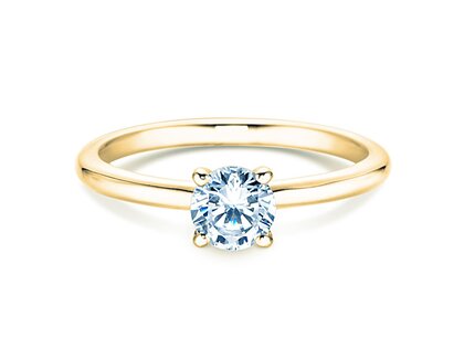 Anillo de compromiso Classic 4 en 9K oro amarillo con diamante 0,50ct G/SI