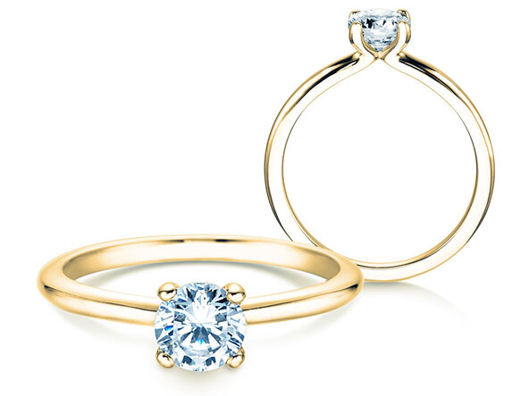Anillo de compromiso Classic 4 en 18K oro amarillo con diamante 0,60ct H/SI