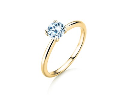 Anillo de compromiso Classic 4 en 18K oro amarillo con diamante 0,60ct H/SI