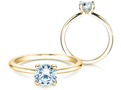 Anillo de compromiso Classic 4 en 9K oro amarillo con diamante 3,00ct D/IF