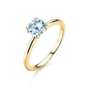 Anillo de compromiso Classic 4 en 9K oro amarillo con diamante 3,00ct D/IF