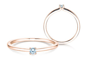 Anillo de compromiso Classic 4 en 18K oro rosa con diamante 0,05ct G/SI