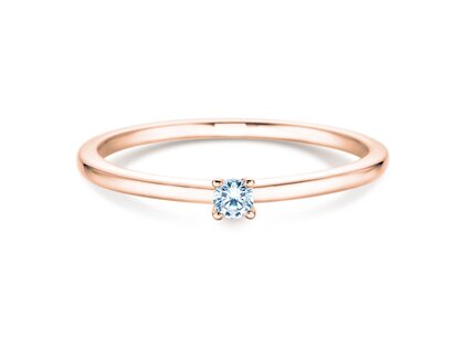 Anillo de compromiso Classic 4 en 14K oro rosa con diamante 0,05ct G/VS