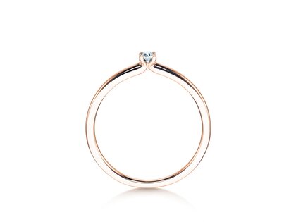 Anillo de compromiso Classic 4 en 14K oro rosa con diamante 0,05ct G/VS