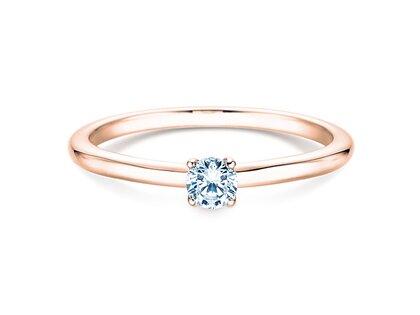 Anillo de compromiso Classic 4 en 9K oro rosa con diamante 0,15ct H/SI