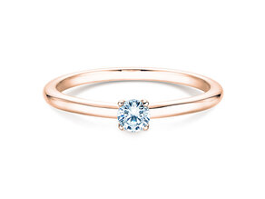 Anillo de compromiso Classic 4 en 9K oro rosa con diamante 0,15ct H/SI