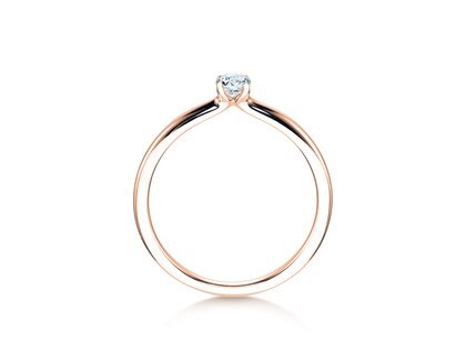 Anillo de compromiso Classic 4 en 9K oro rosa con diamante 0,15ct H/SI