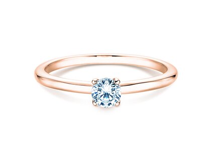 Anillo de compromiso Classic 4 en 9K oro rosa con diamante 0,25ct H/SI