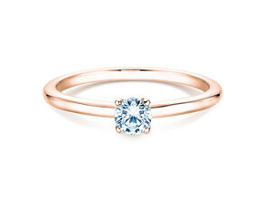 Anillo de compromiso Classic 4 en 9K oro rosa con diamante 0,25ct H/SI