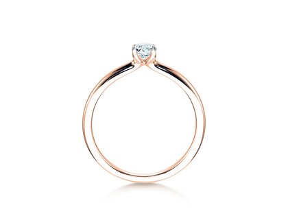 Anillo de compromiso Classic 4 en 9K oro rosa con diamante 0,25ct H/SI