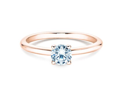 Anillo de compromiso Classic 4 en 18K oro rosa con diamante 0,40ct H/SI