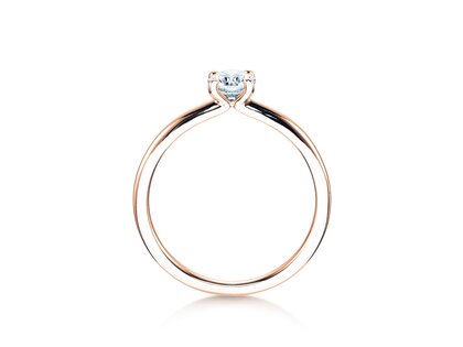 Anillo de compromiso Classic 4 en 18K oro rosa con diamante 0,40ct H/SI