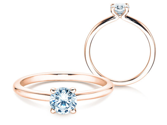 Anillo de compromiso Classic 4 en 9K oro blanco con diamante 0,50ct H/SI