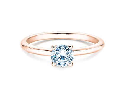 Anillo de compromiso Classic 4 en 18K oro rosa con diamante 0,50ct H/SI