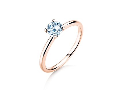 Anillo de compromiso Classic 4 en 18K oro rosa con diamante 0,50ct H/SI