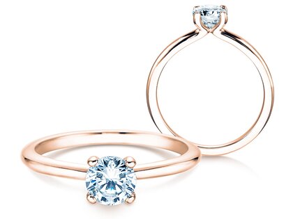 Anillo de compromiso Classic 4 en 18K oro rosa con diamante 0,60ct H/SI