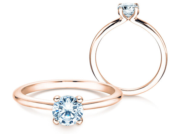 Anillo de compromiso Classic 4 en 18K oro rosa con diamante 0,60ct H/SI