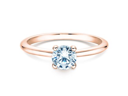 Anillo de compromiso Classic 4 en 18K oro rosa con diamante 0,60ct H/SI