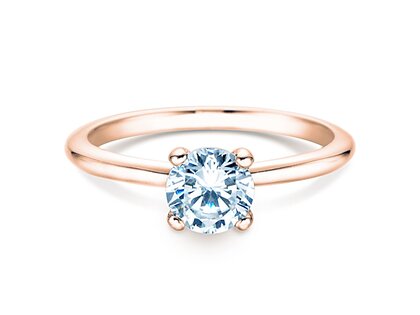 Anillo de compromiso Classic 4 en 9K oro rosa con diamante 1,00ct H/SI