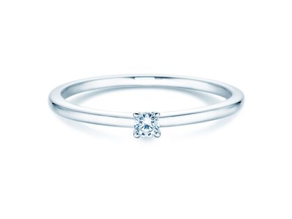 Anillo de compromiso Classic 4 en 14K oro blanco con diamante 0,05ct H/SI