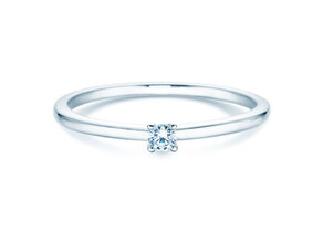 Anillo de compromiso Classic 4 en 14K oro blanco con diamante 0,05ct H/SI