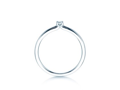 Anillo de compromiso Classic 4 en 14K oro blanco con diamante 0,05ct H/SI