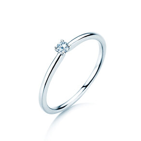 Anillo de compromiso Classic 4 en 14K oro blanco con diamante 0,05ct H/SI
