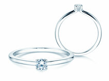Anillo de compromiso Classic 4 en plata 925/- con diamante 0,15ct G/SI