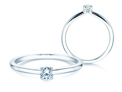 Anillo de compromiso Classic 4 en plata 925/- con diamante 0,15ct H/SI