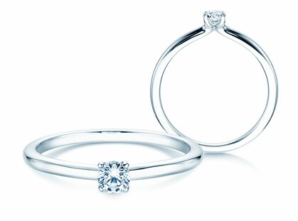 Anillo de compromiso Classic 4 en 14K oro blanco con diamante 0,15ct G/SI