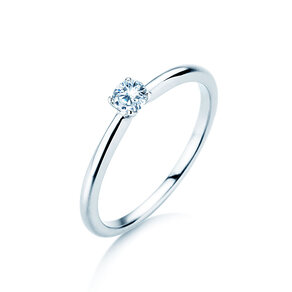 Anillo de compromiso Classic 4 en plata 925/- con diamante 0,15ct H/SI
