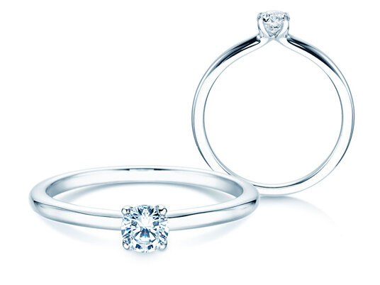 Anillo de compromiso Classic 4 en 14K oro blanco con diamante 0,25ct G/SI