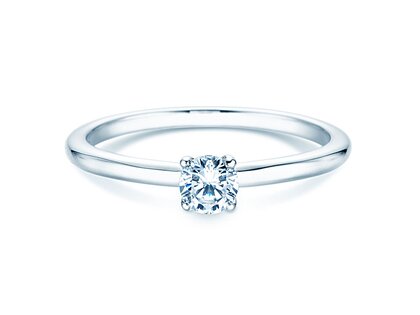 Anillo de compromiso Classic 4 en 9K oro blanco con diamante 0,20ct H/SI