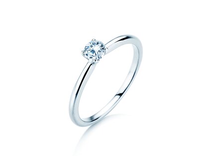 Anillo de compromiso Classic 4 en 9K oro blanco con diamante 0,20ct H/SI