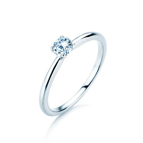 Anillo de compromiso Classic 4 en 9K oro blanco con diamante 0,20ct H/SI