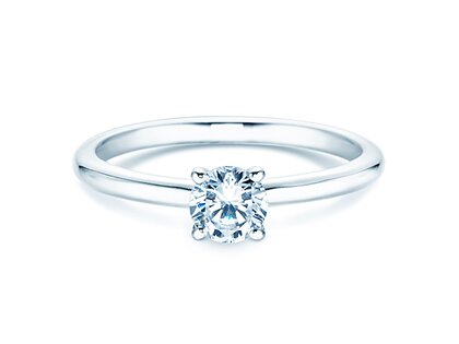 Anillo de compromiso Classic 4 en 14K oro blanco con diamante 0,40ct H/SI